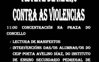 25 DE NOVEMBRO. EN NEGRO CONTRA AS VIOLENCIAS. 11:00H. CONCENTRACIÓN DIANTE DO CONCELLO.