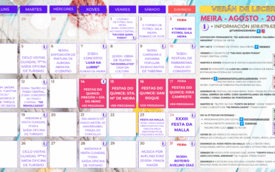 PROGRAMACIÓN DE ACTIVIDADES DO VERÁN DE LECER EN MEIRA. MES DE AGOSTO 2025.