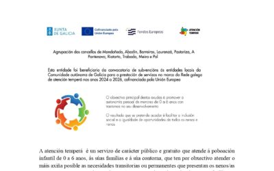 SAT – SERVIZO DE ATENCIÓN TEMPERÁ. POBOACIÓN INFANTIL DE 0 A 6 ANOS. MONDOÑEDO. SERVIZO COFINANCIADO POLA UNIÓN EUROPEA.